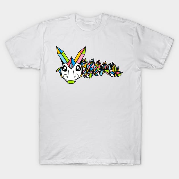 Queer Pride Fidget Crystal Dragon T-Shirt by SentABearToSpace 